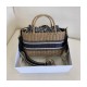 Christian Dior Wicker Basket Shoulder Bag Blue Oblique M7601