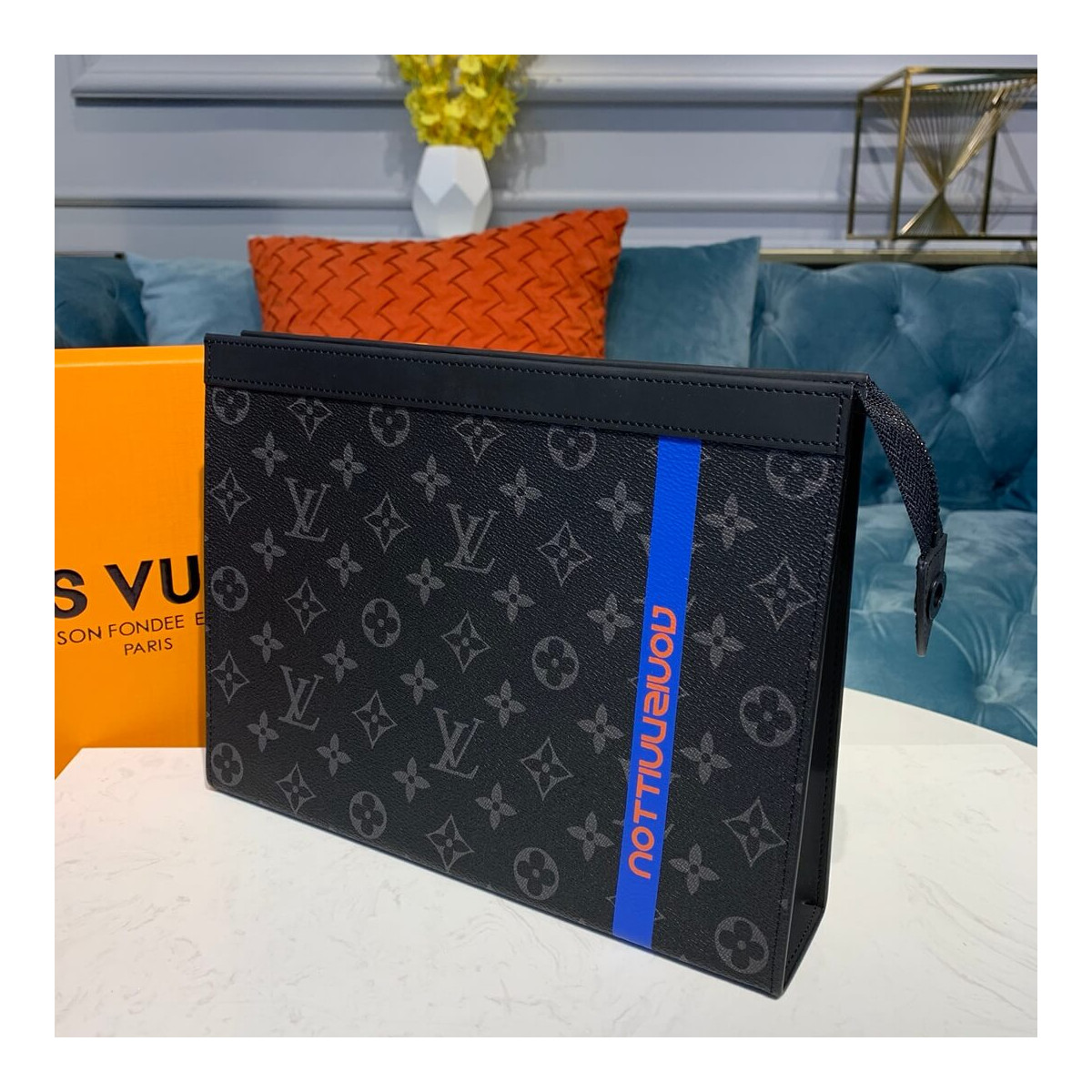 Louis Vuitton Monogram Eclipse Pochette Voyage MM M61692E