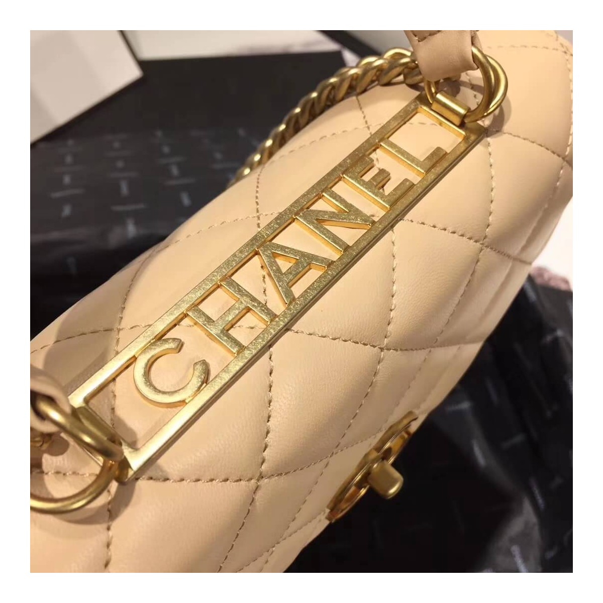 Chanel Flap Bag With Top Handle AS1174