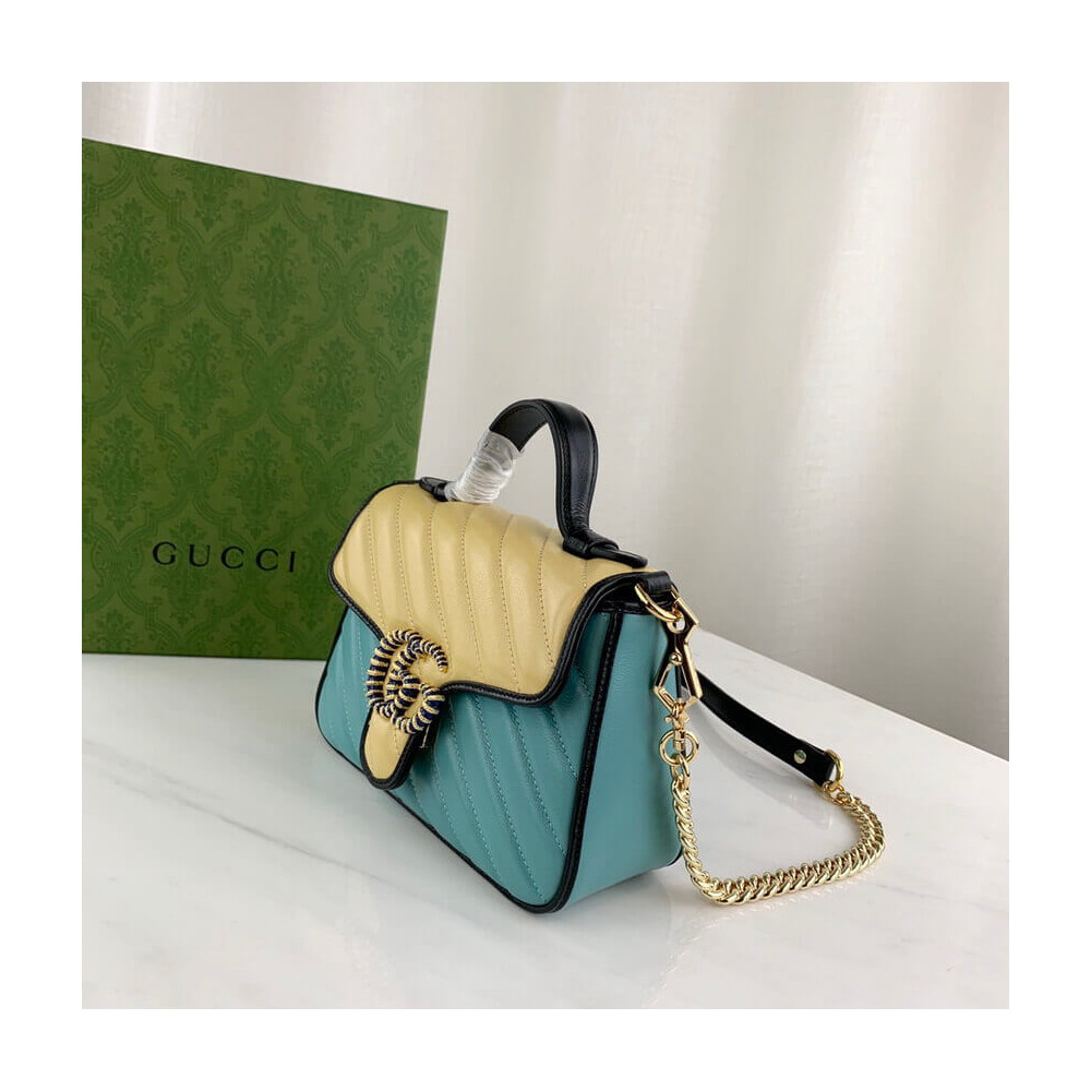 Gucci GG Marmont Mini Bag 583571 Butter and Pastel Blue Leather