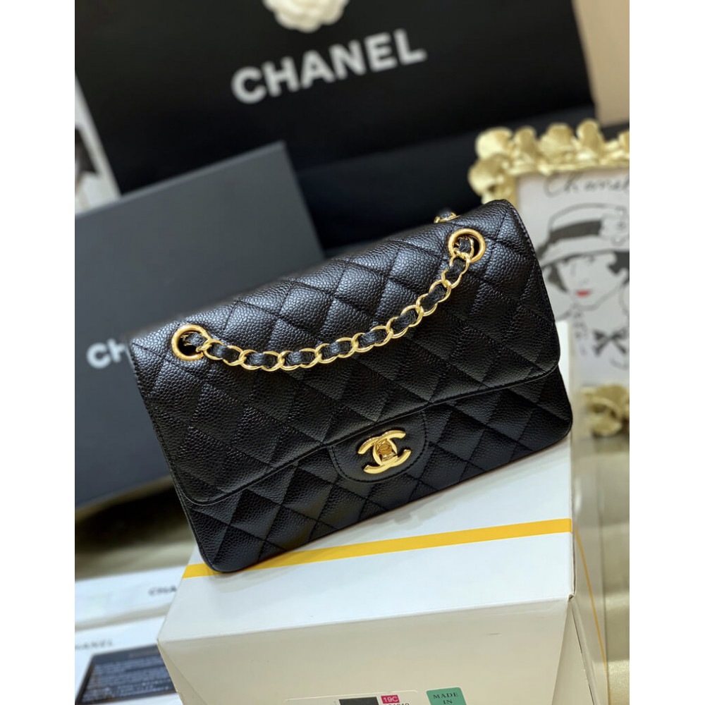 Chanel Small Classic Double Flap Bag A01113 Caviar Calfskin