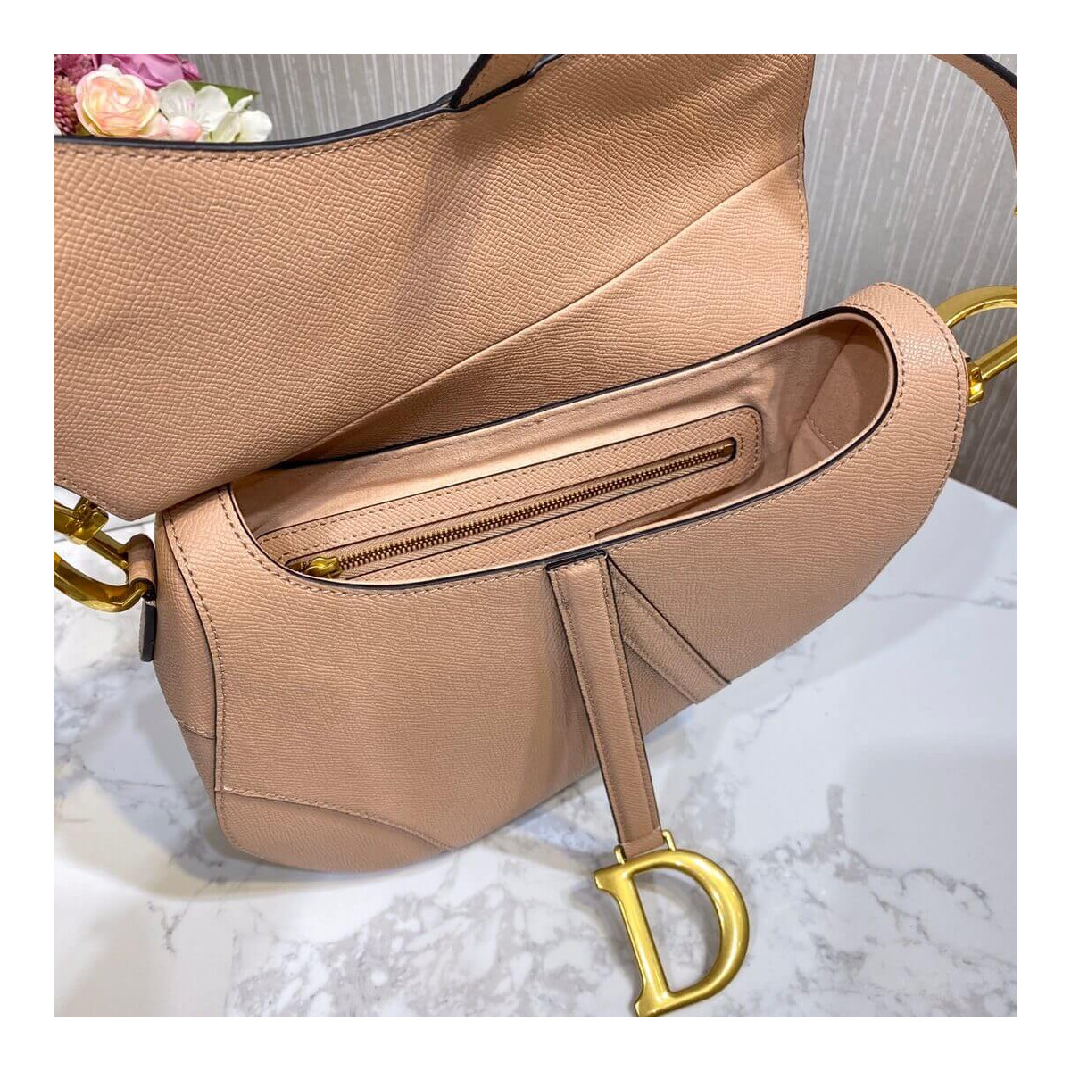 Christian Dior Saddle Bag in Grained Calfskin M0446