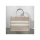 Dior Small Book Tote Multicolor Stripes Embroidery M1296