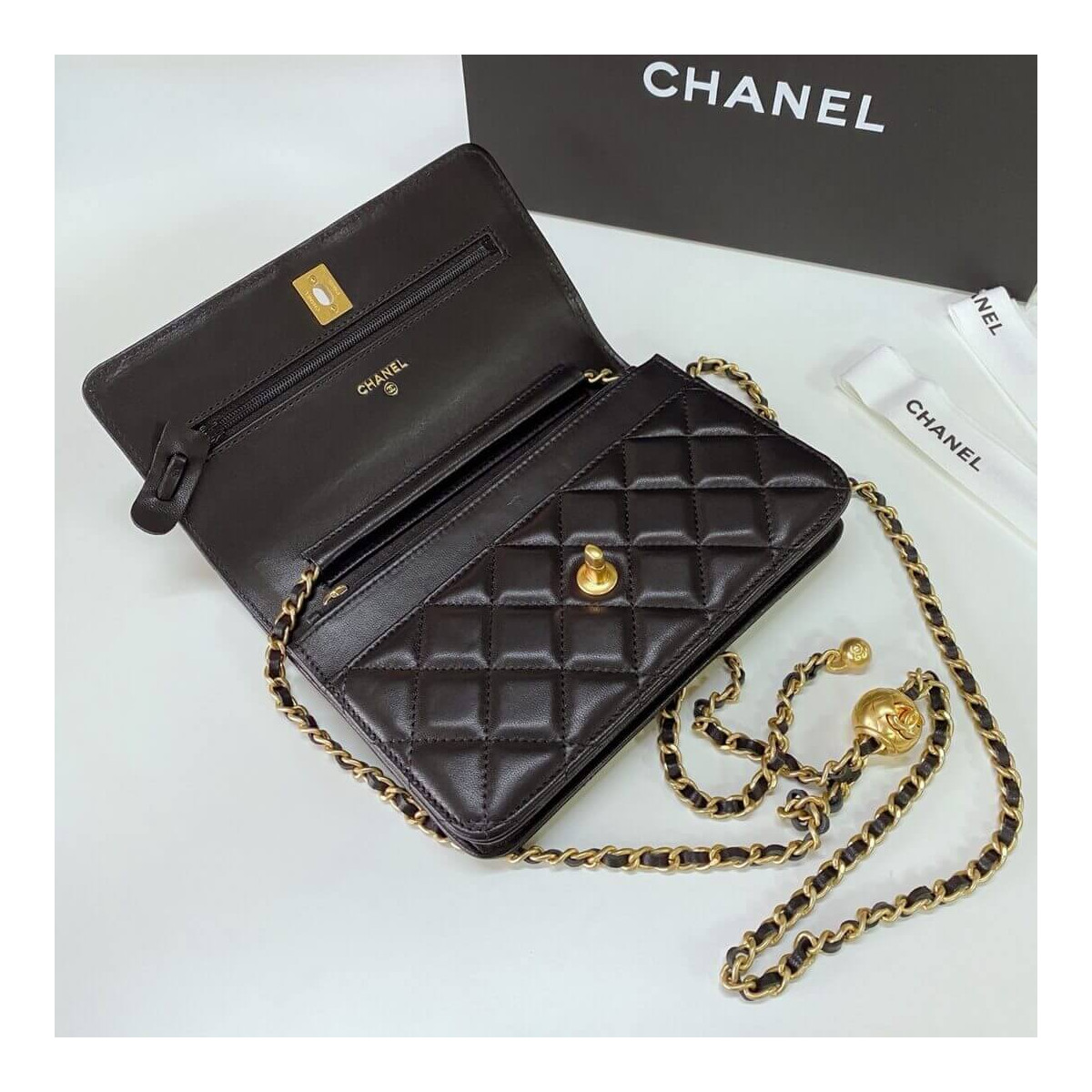 Chanel WOC With CC Details On Strap AP1450 in Lambskin