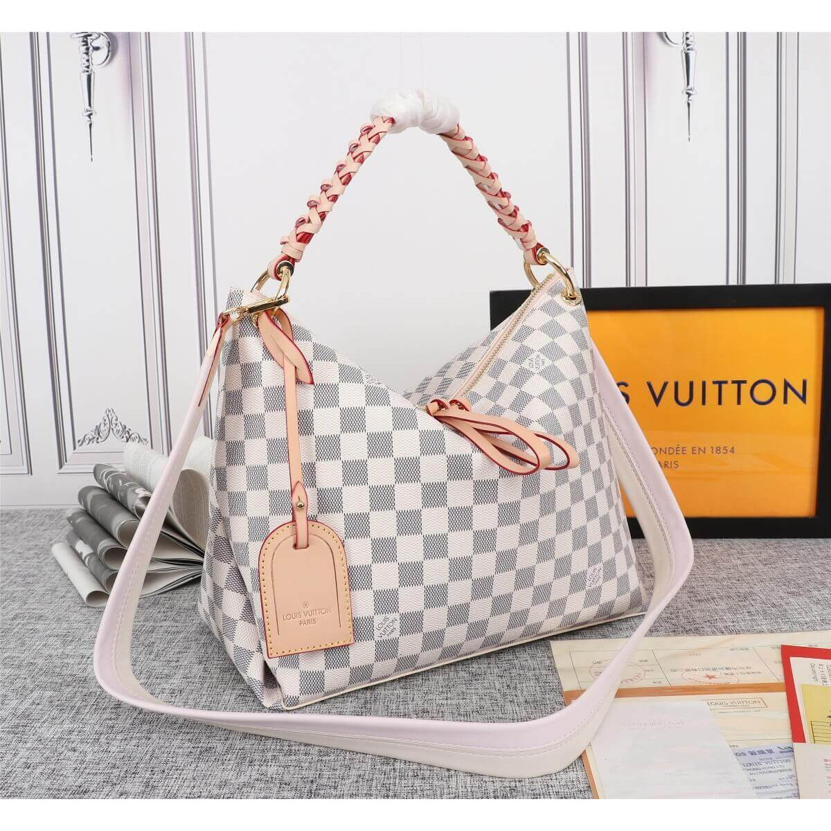 Louis Vuitton Damier Azur Beaubourg Hobo MM N40343