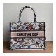 Christian Dior Small Book Tote Multicolor Rosa Mutabilis Embroidery M1296