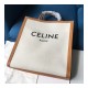 Celine Vertical Cabas Celine In Canvas With Celine Print And Calfskin 190402