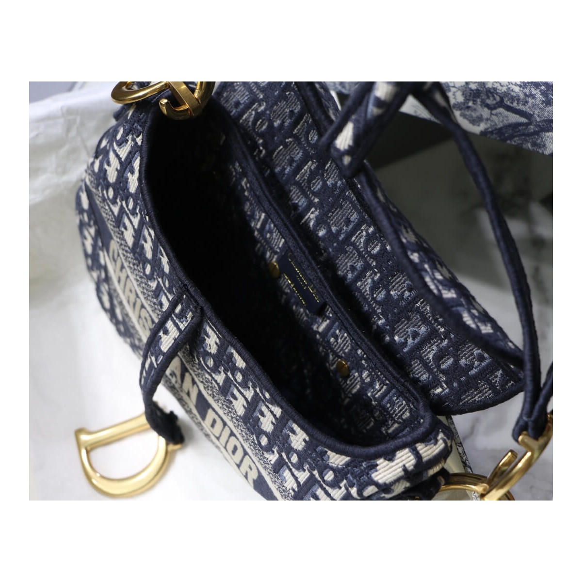 Christian Dior Saddle Denim Canvas Bag M0446