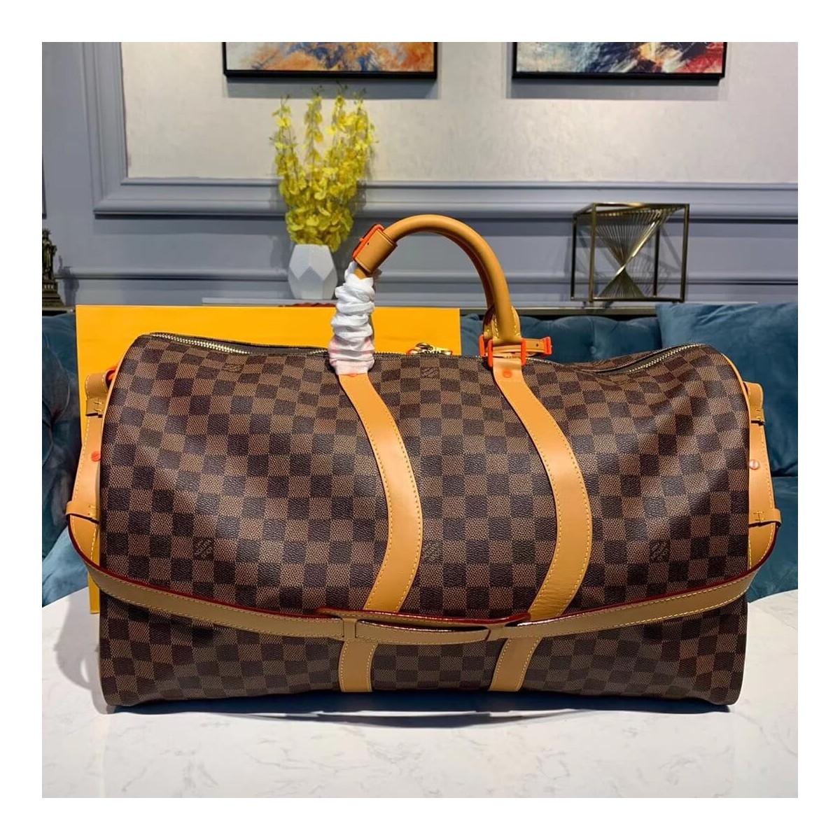 Louis Vuitton Damier Ebene Canvas Keepall Bandouliere 50 N44478