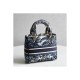 Dior Medium Blue Alms Embroidery Lady D-Lite Bag M0565