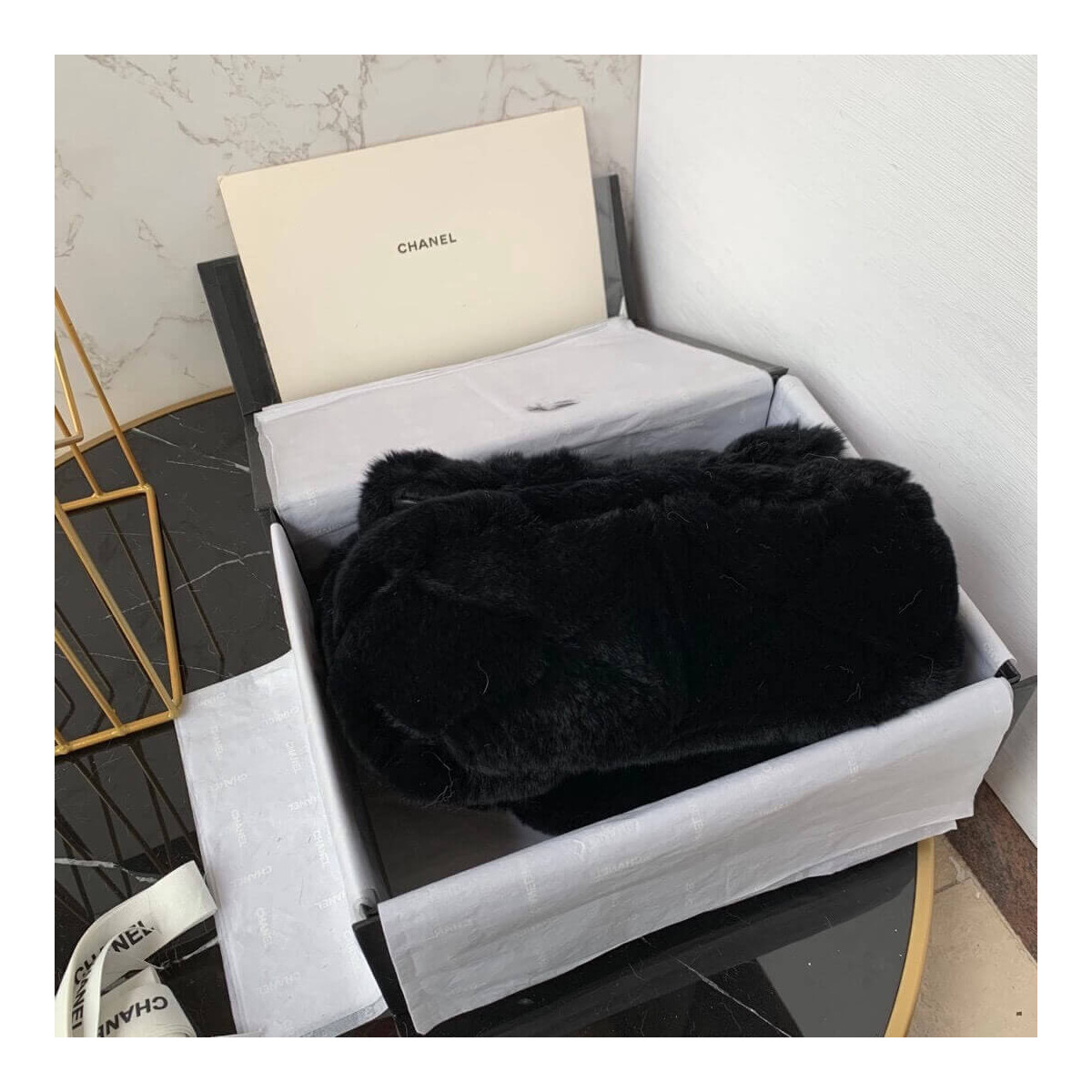 Chanel Shearling Lambskin Flap Bag AS2240