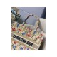 Dior Small Book Tote in Hibiscus Metallic Thread Embroidery M1296