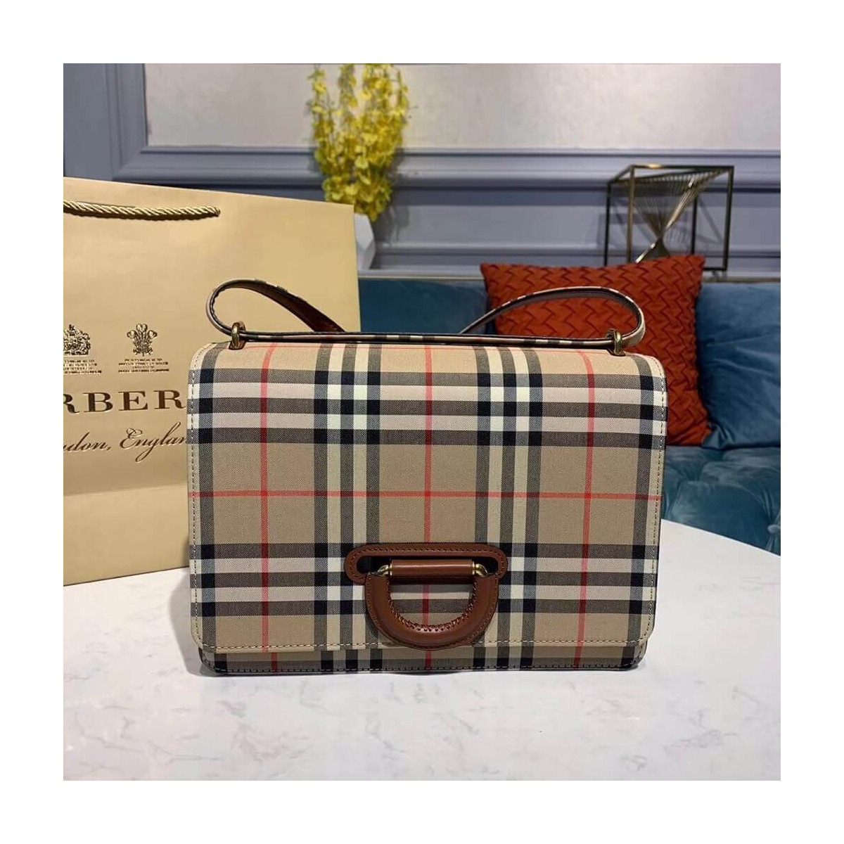 Burberry The Vintage Check D-Ring Bag 80105851