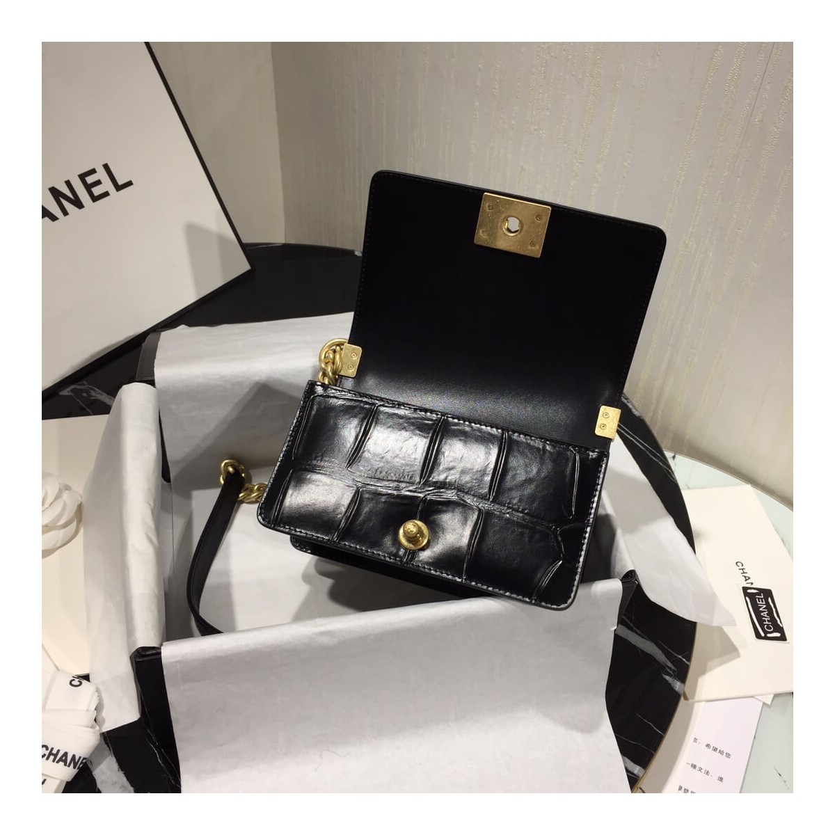 Chanel Small Boy Chanel Handbag A67085 Gold