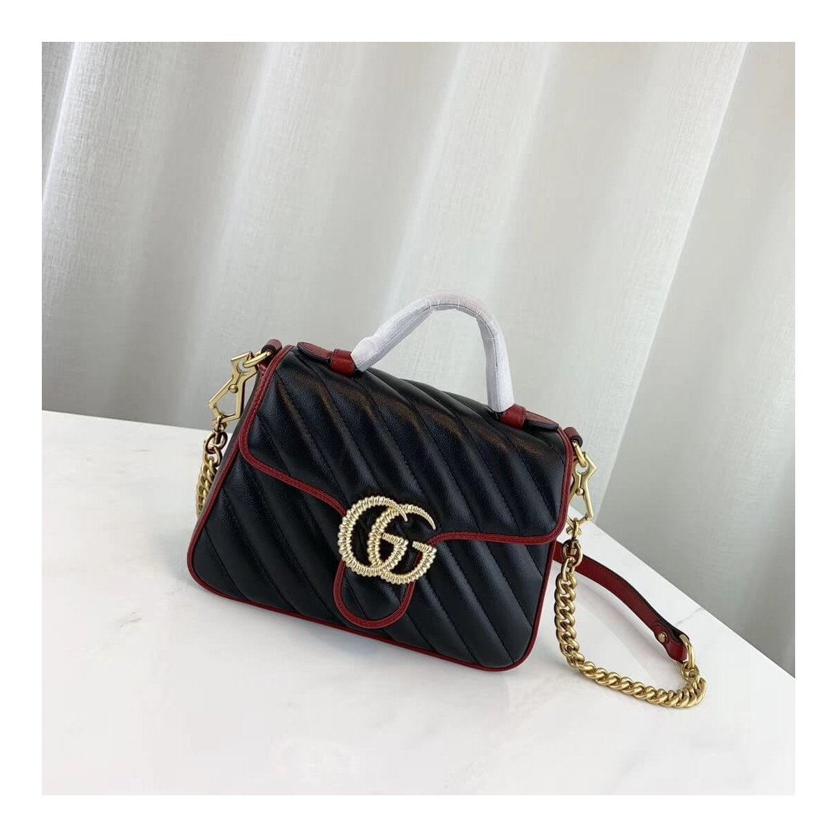 Gucci GG Marmont Mini Top Handle Bag 583571 Black