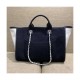 Chanel Wool Felt Deauville Shopping Bag A60598 Black/White