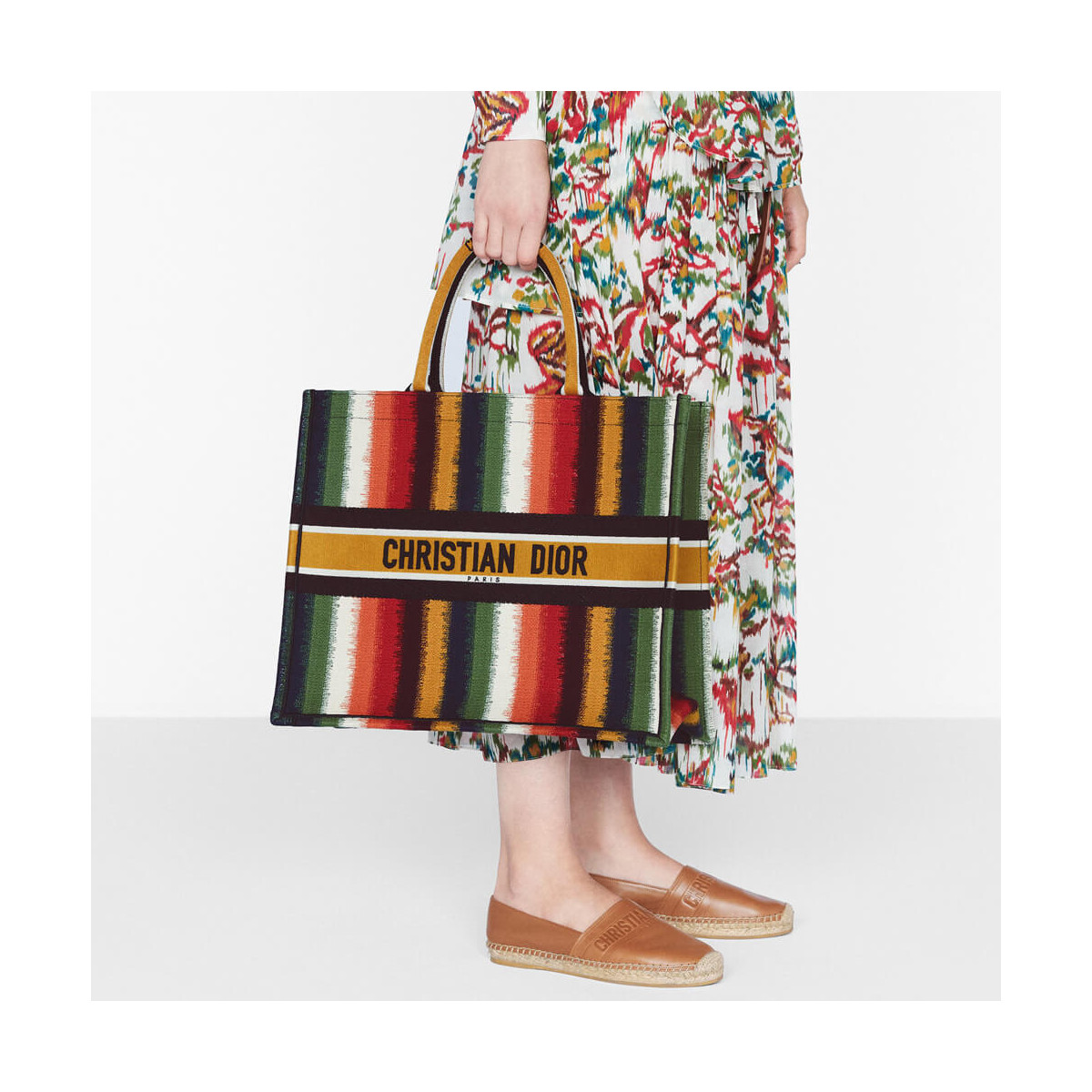 Dior Book Tote Multicolor D-Stripes Embroidery M1286