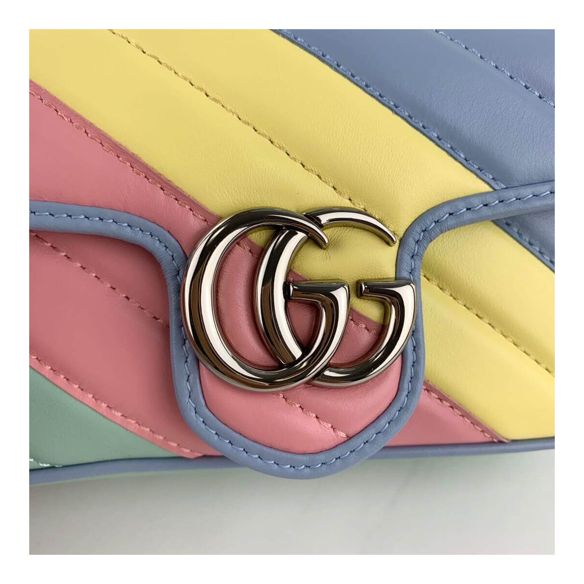 Gucci GG Marmont Super Mini Bag In Pastel And Rainbow 476433