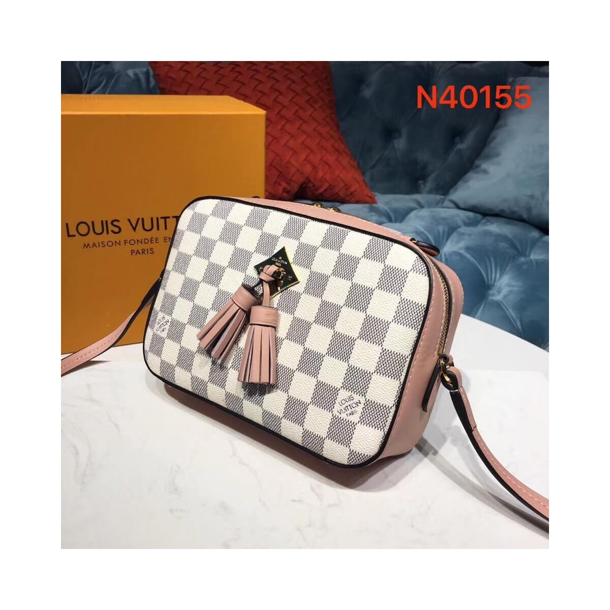 Louis Vuitton Damier Azur Canvas Saintonge N40154