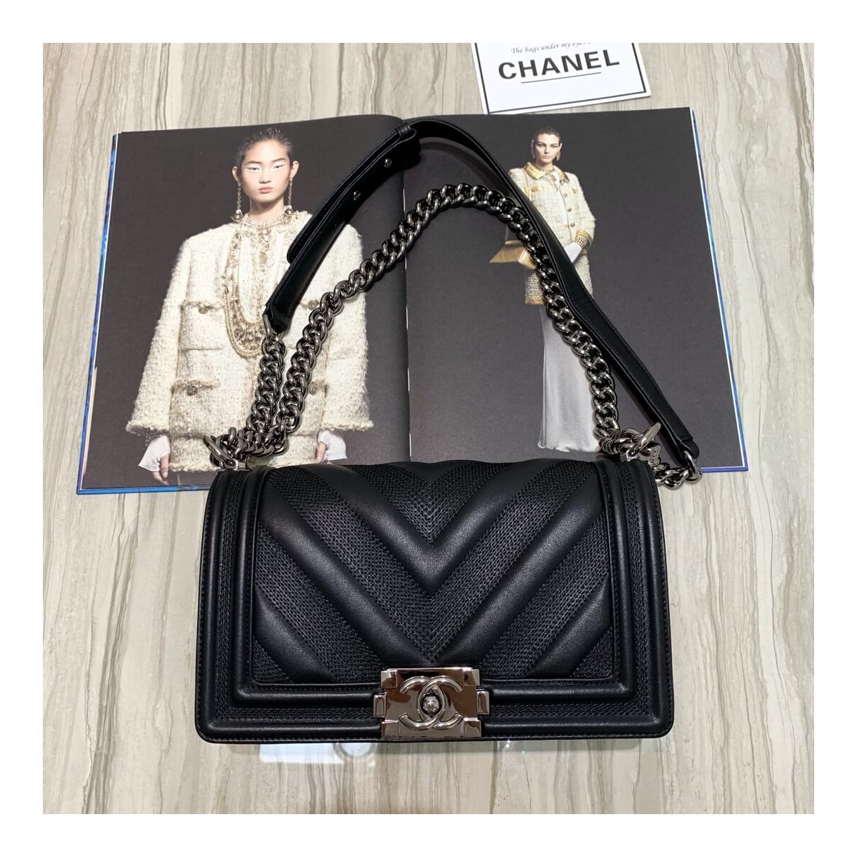 Chanel Calfskin Boy Chanel Handbag A67086