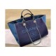 Chanel Wool Felt Deauville Shopping Bag A60598 Blue