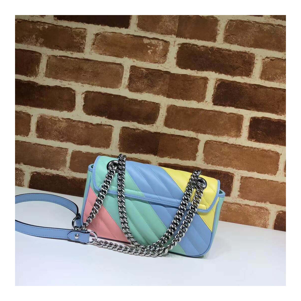 Gucci GG Supreme Mini Bag In Pastel And Rainbow 446744