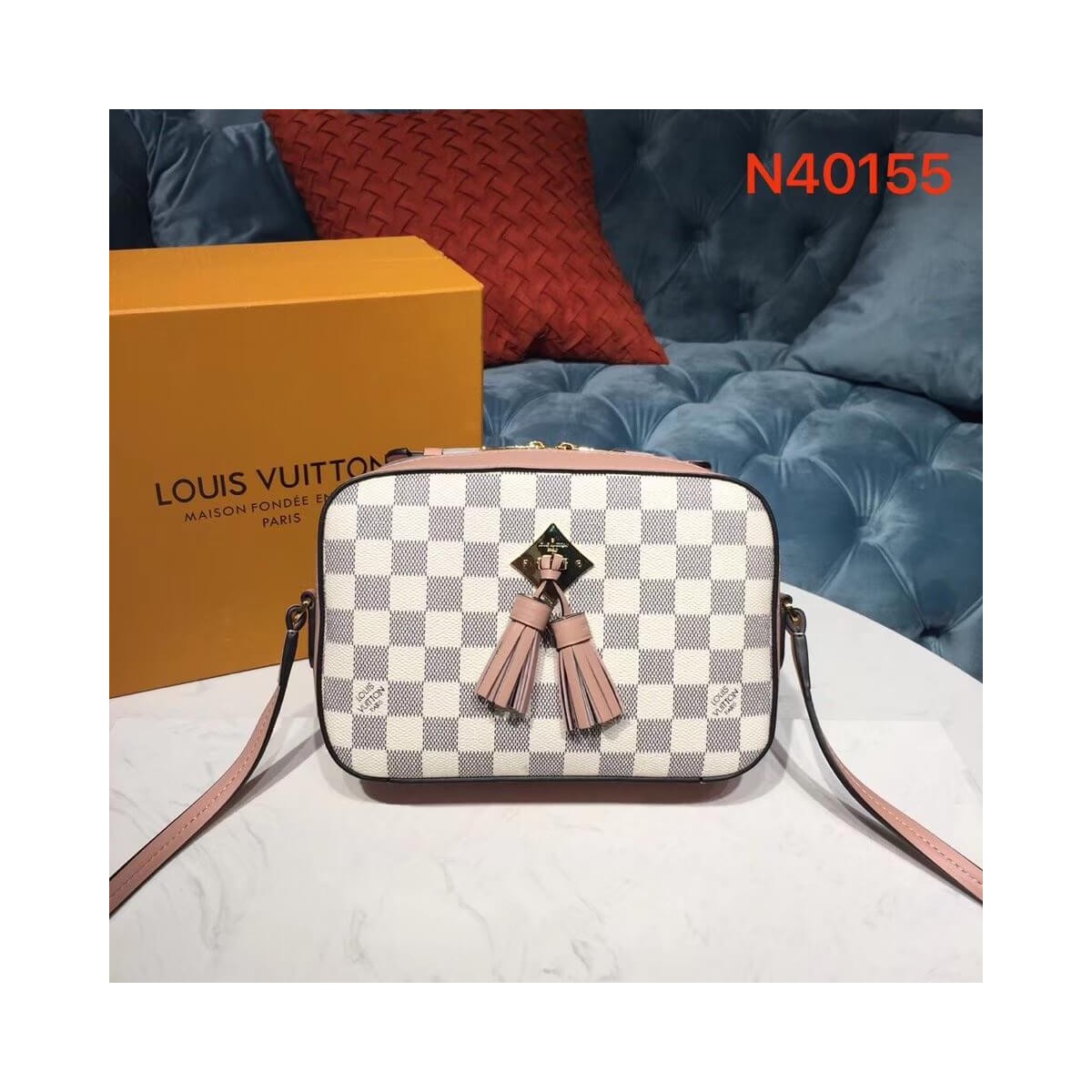 Louis Vuitton Damier Azur Canvas Saintonge N40154