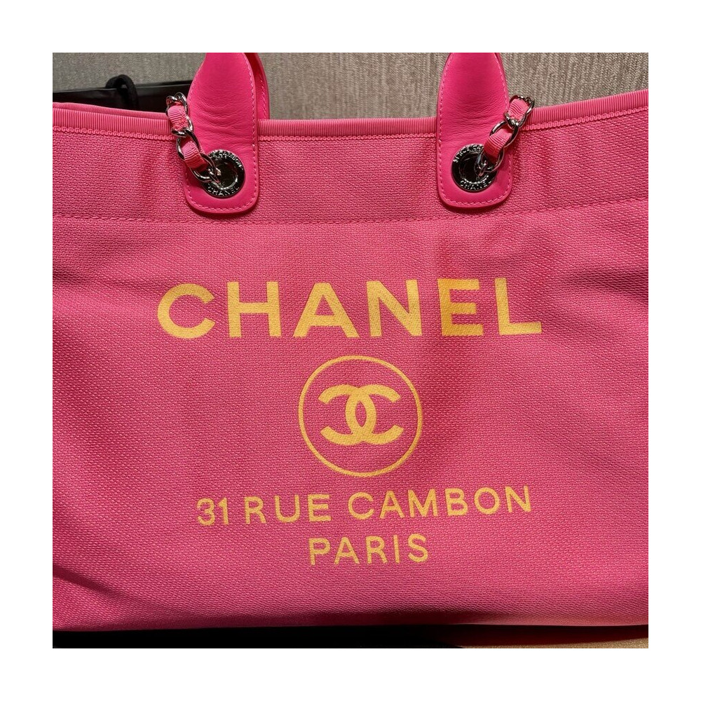 Chanel 21S Deauville Peachblow Yellow Large Shopping Bag A66941