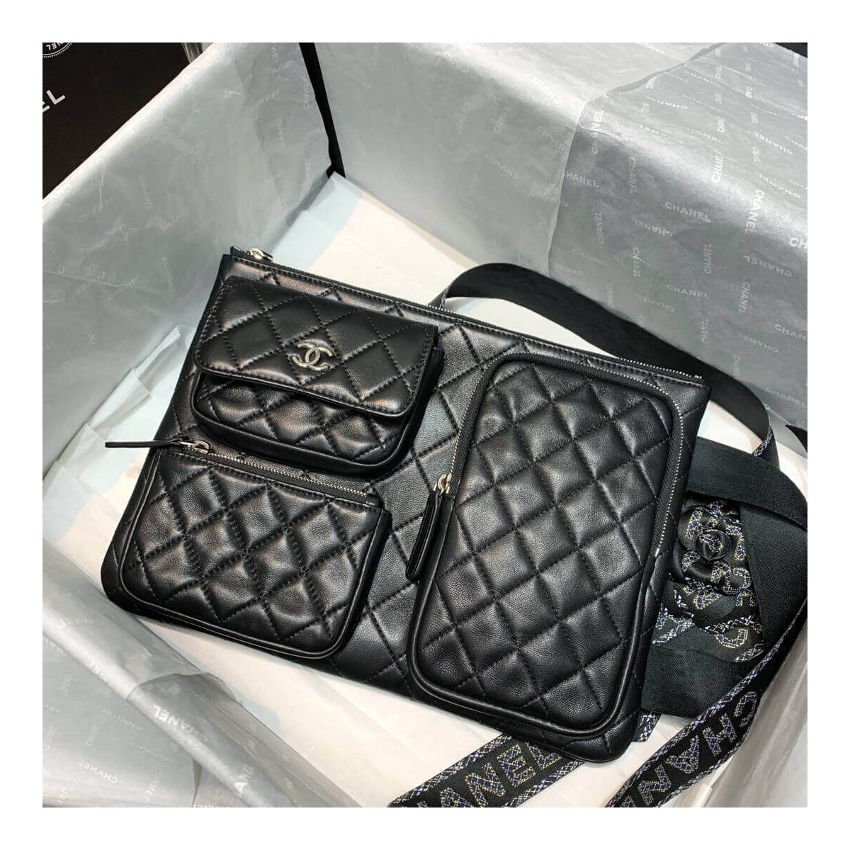 Chanel Lambskin Cases with Accessories AP1054 Black