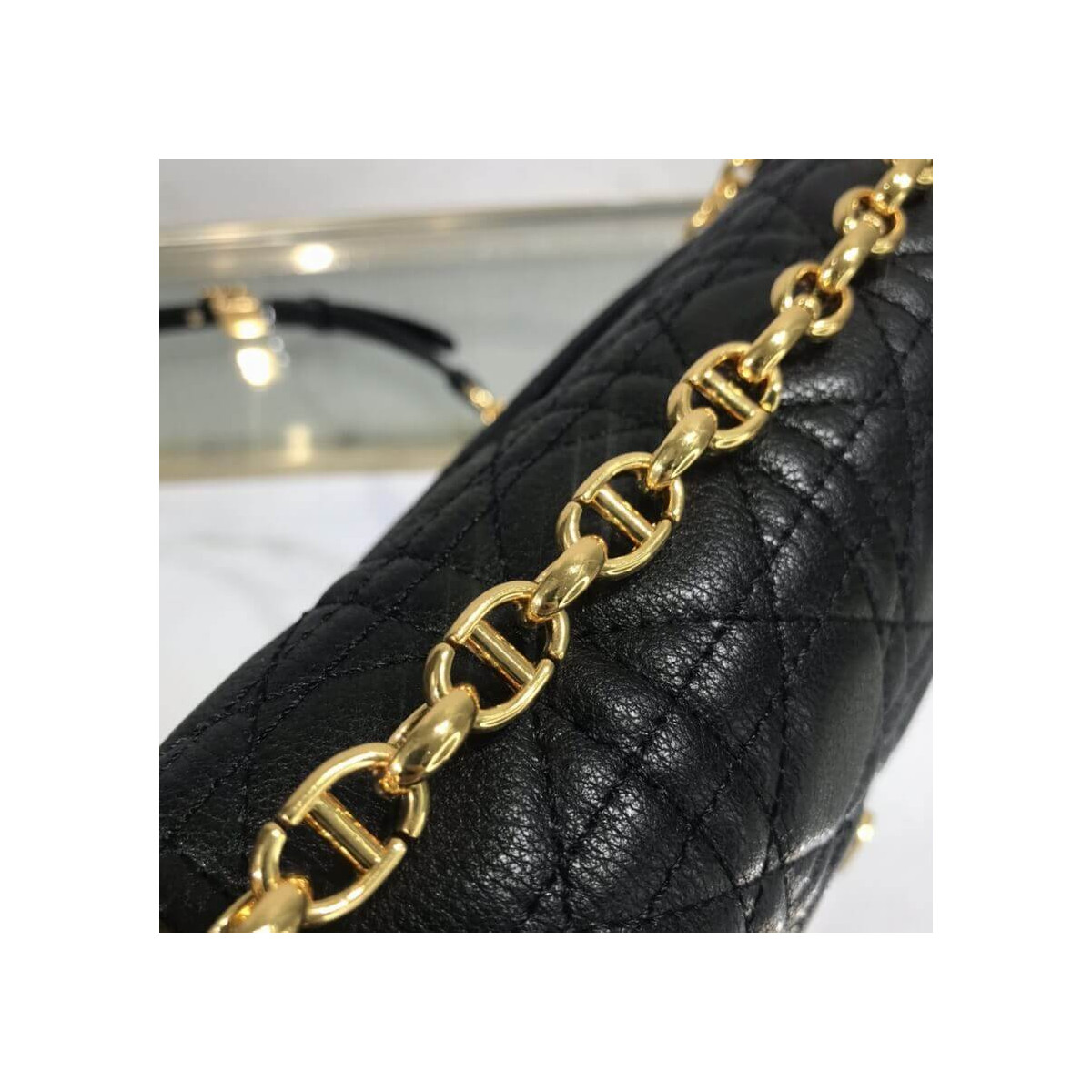 Dior Large Caro Bag Black Supple Cannage Calfskin M9243