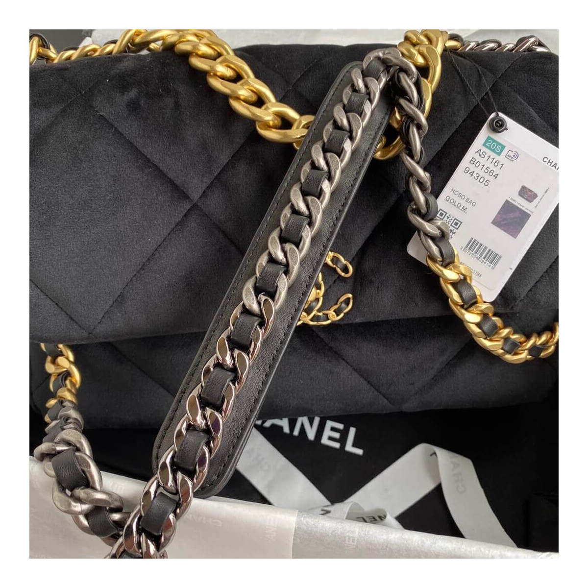 Chanel 19 Large Velvet Flap Bag AS1161