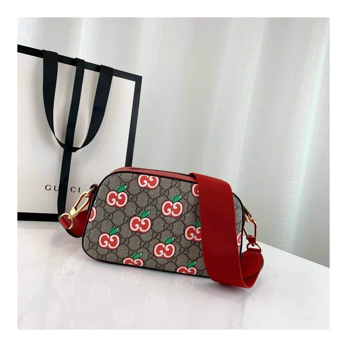 Gucci GG Apple Print Small Shoulder Bag 574886