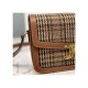 Celie Medium Triomphe Bag in Triomphe Textile and Calfskin 191242 Brown/Tan