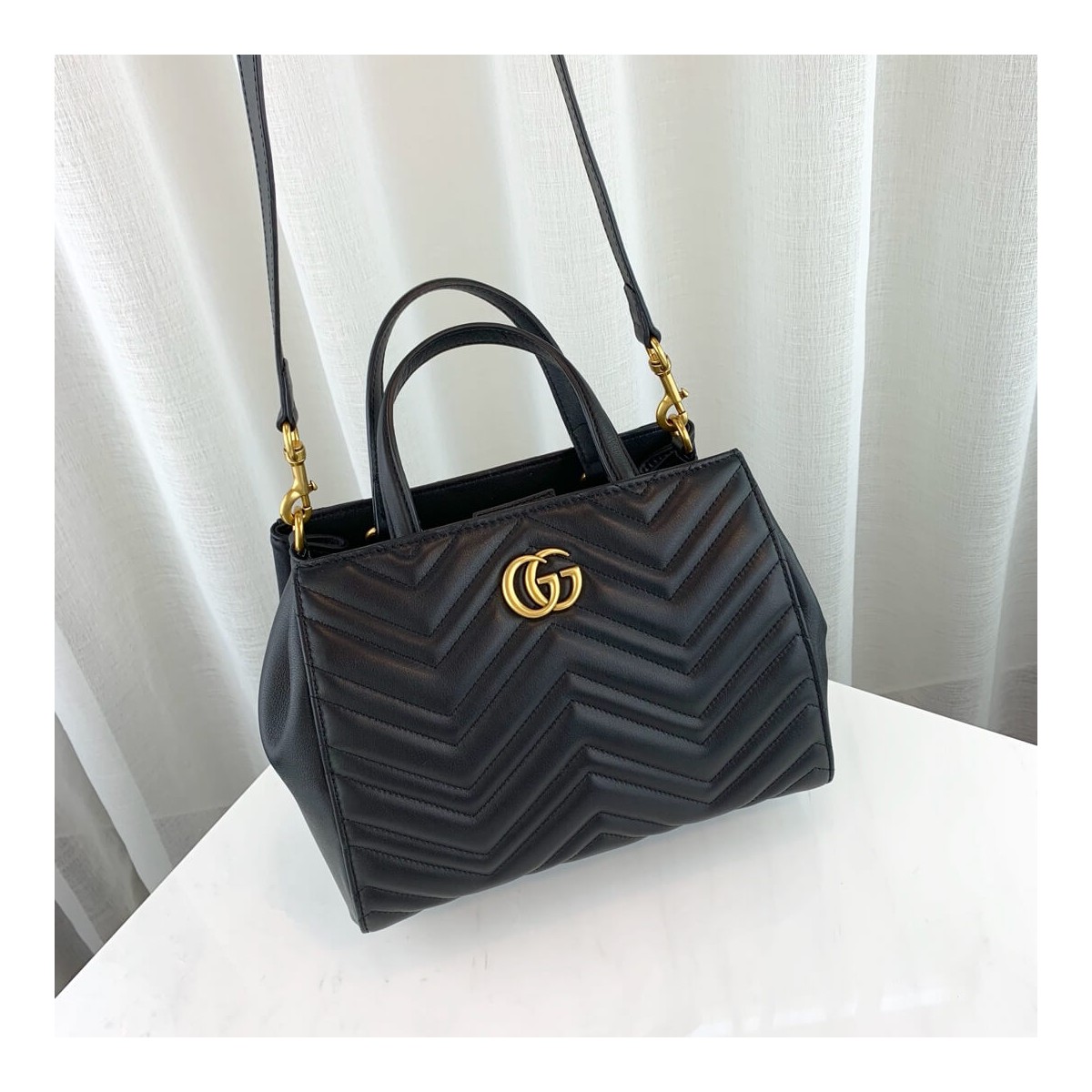 Gucci GG Marmont Small Matelasse Top Handle Bag 448054