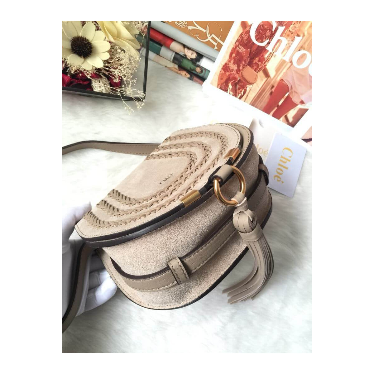 Chloe Mini Marcie Bag in Suede P580