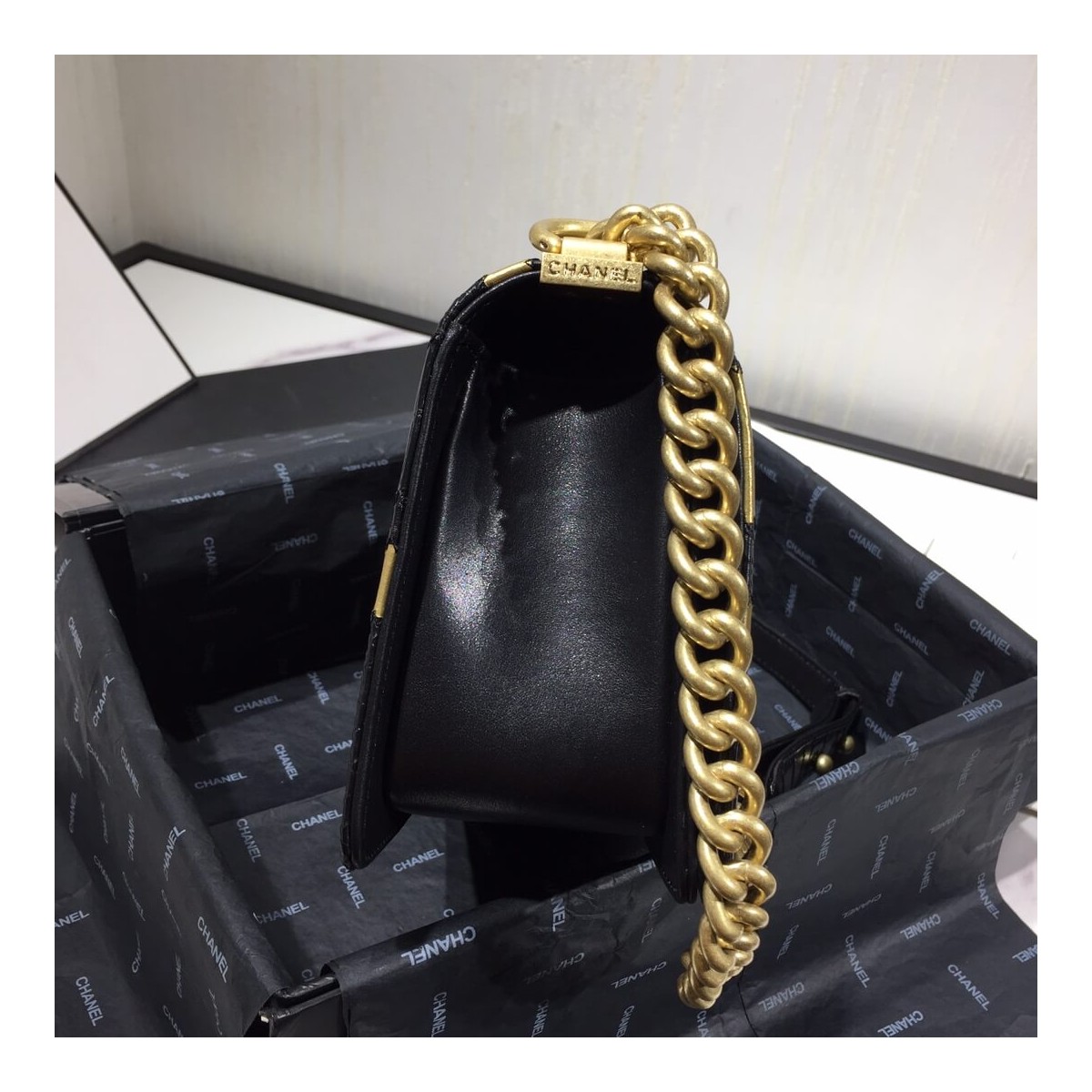 Chanel Small Boy Chanel Handbag A67085 Gold/Black