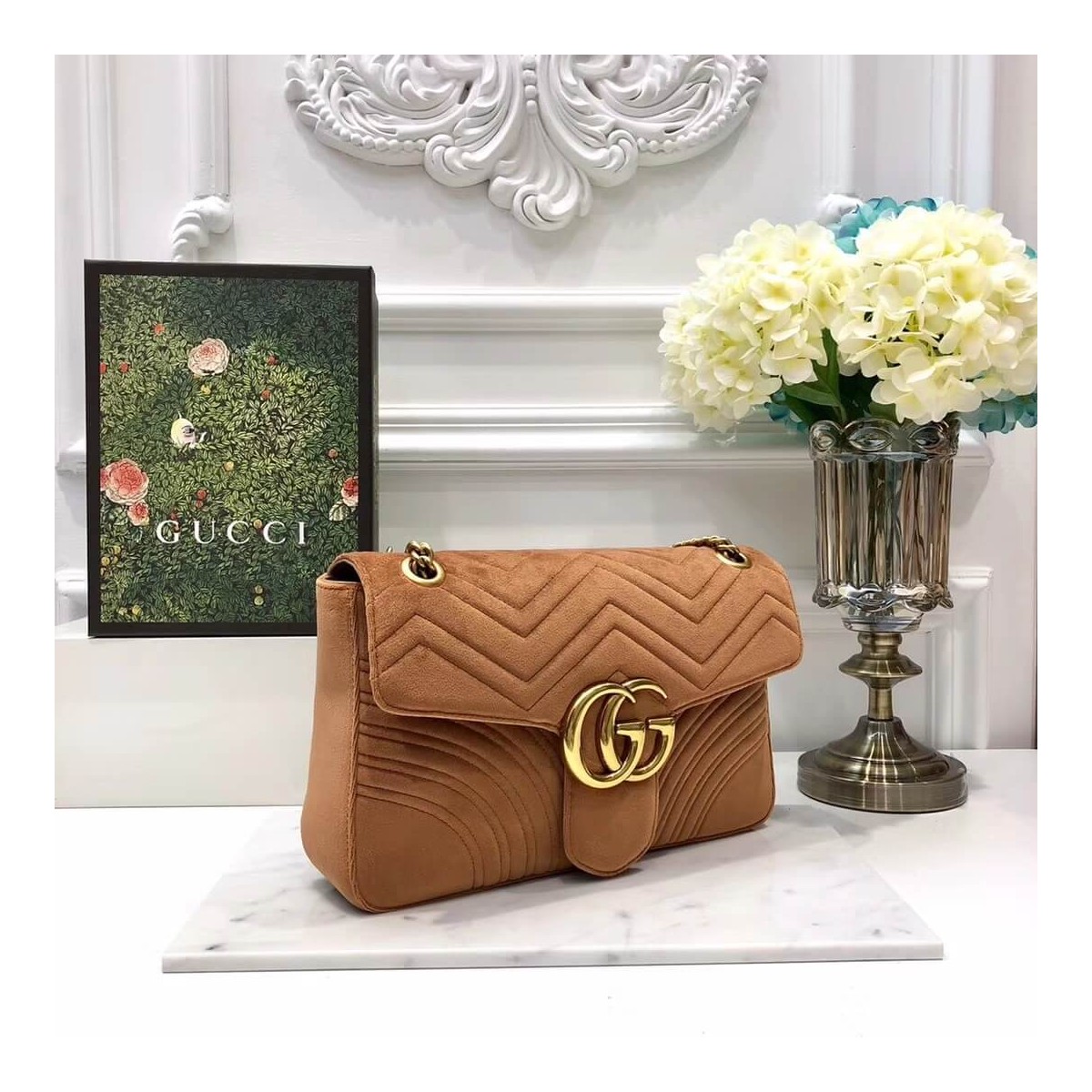 Gucci GG Marmont Medium Velvet Shoulder Bag 443496