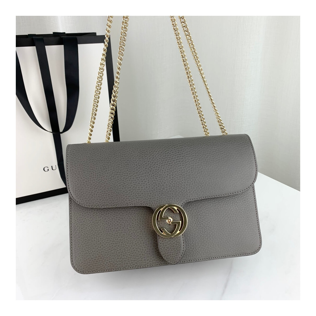 Gucci Interlocking GG Leather Crossbody Bag 28cm 510303