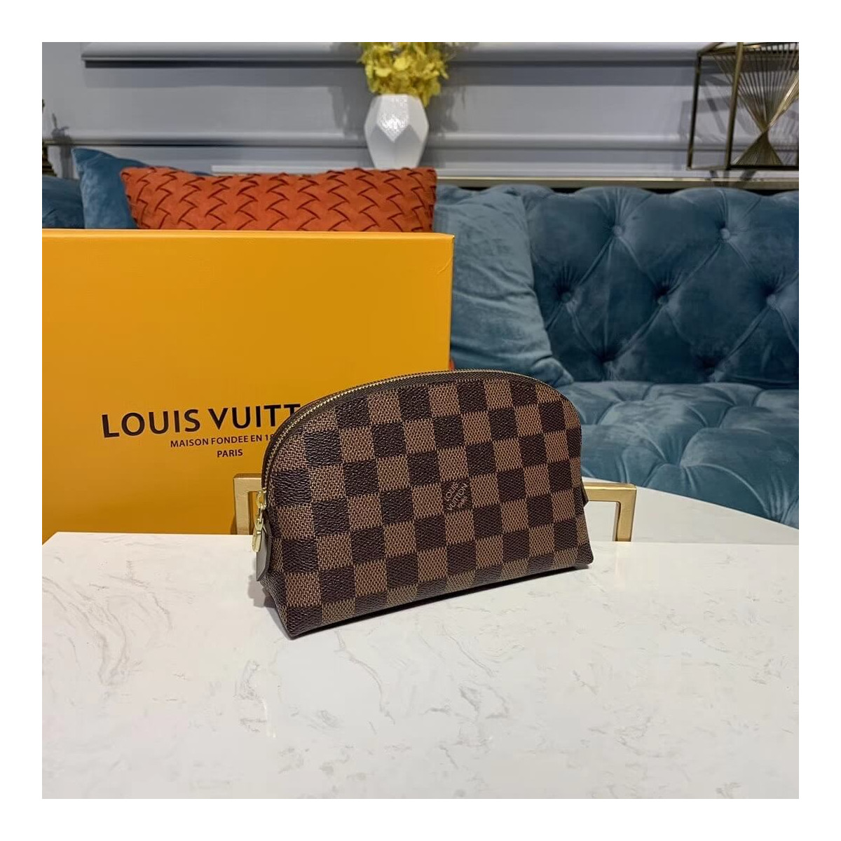 Louis Vuitton Damier Ebene Cosmetic Pouch N47516