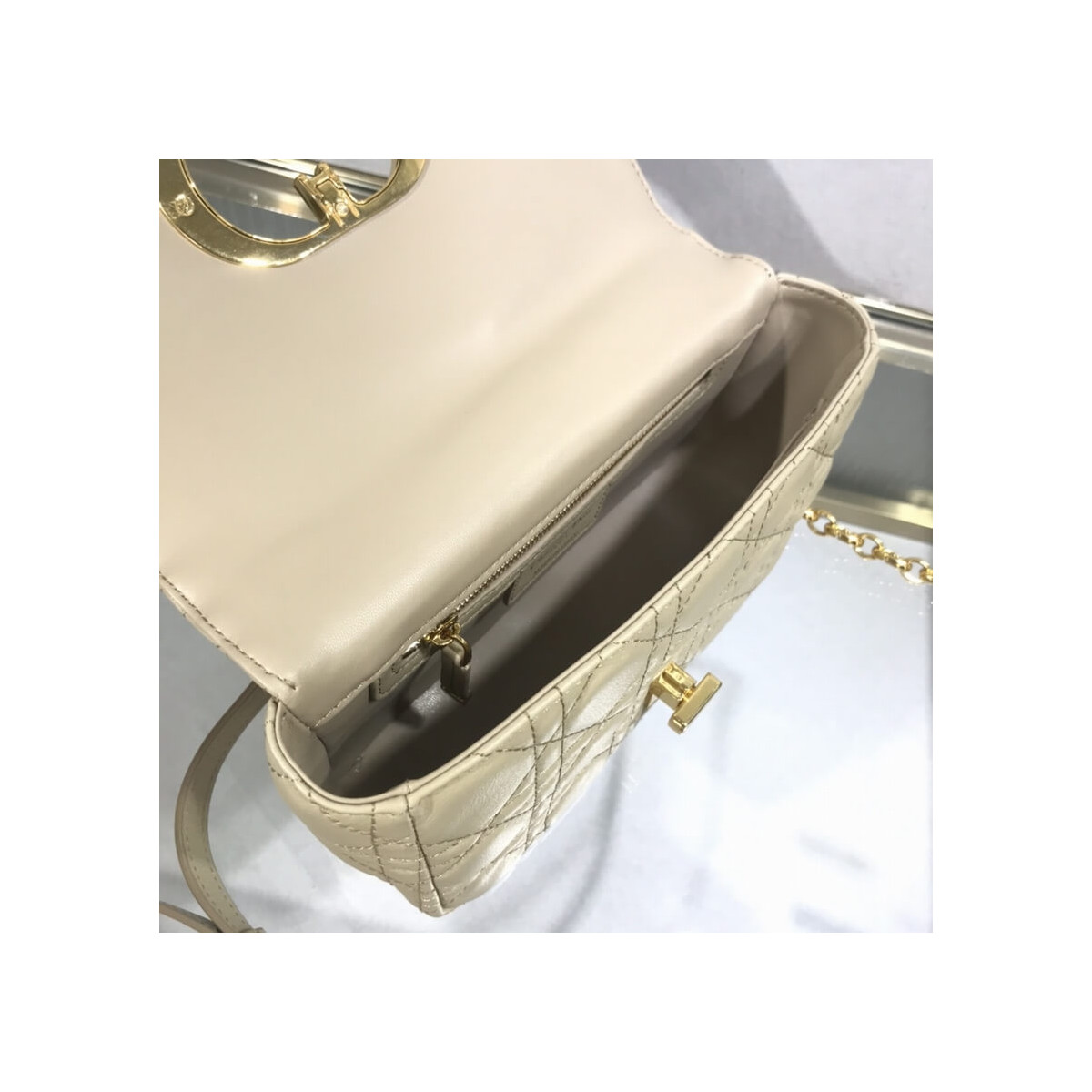 Dior Small Caro Bag Supple Cannage Calfskin M9241