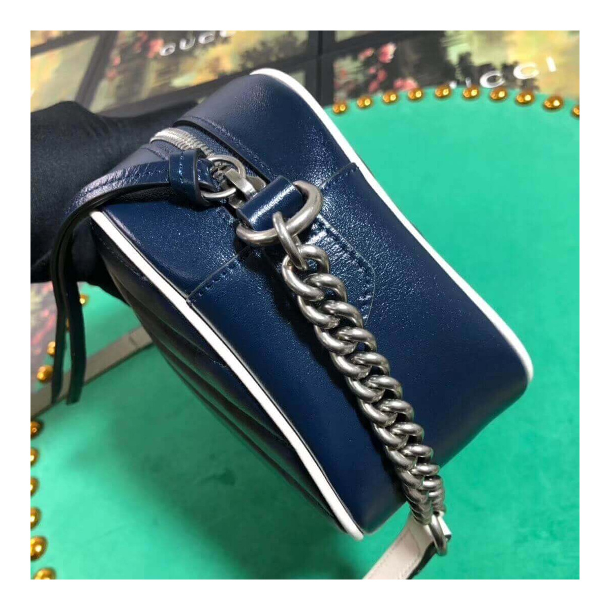 Gucci GG Marmont Small Shoulder Bag 447632 Blue