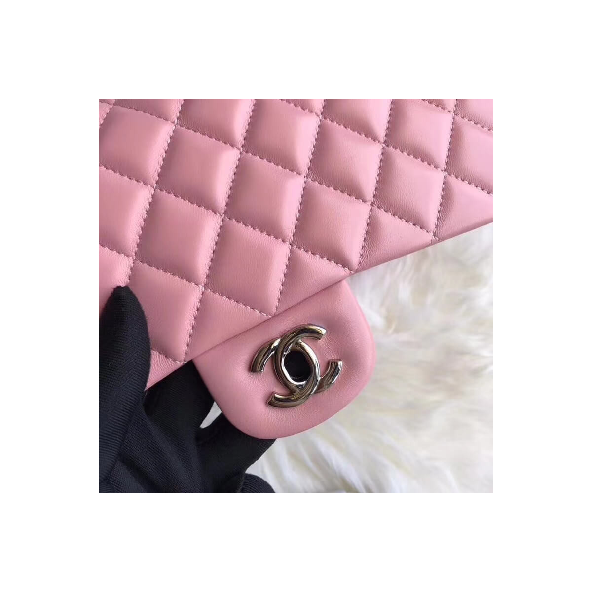 Chanel 1112 Pink Medium Size 2.55 Lambskin Leather Flap Bag