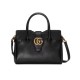 Gucci Small Top Handle Bag with Double G in Black Leather 658450