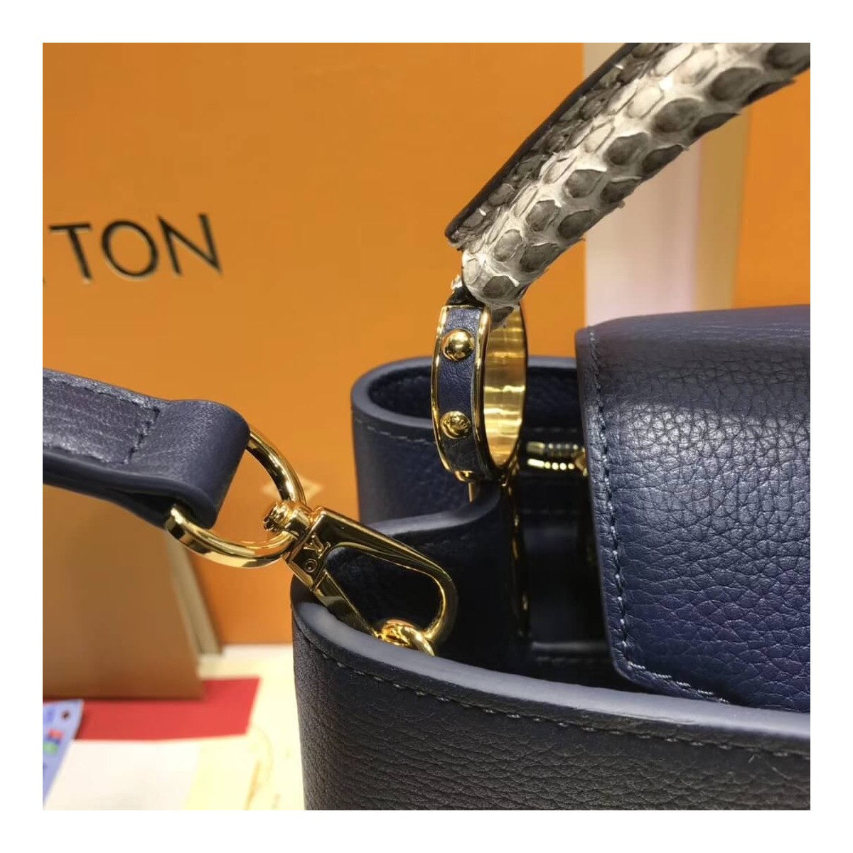 Louis Vuitton Taurillon Leather And Python Capucines BB N92039