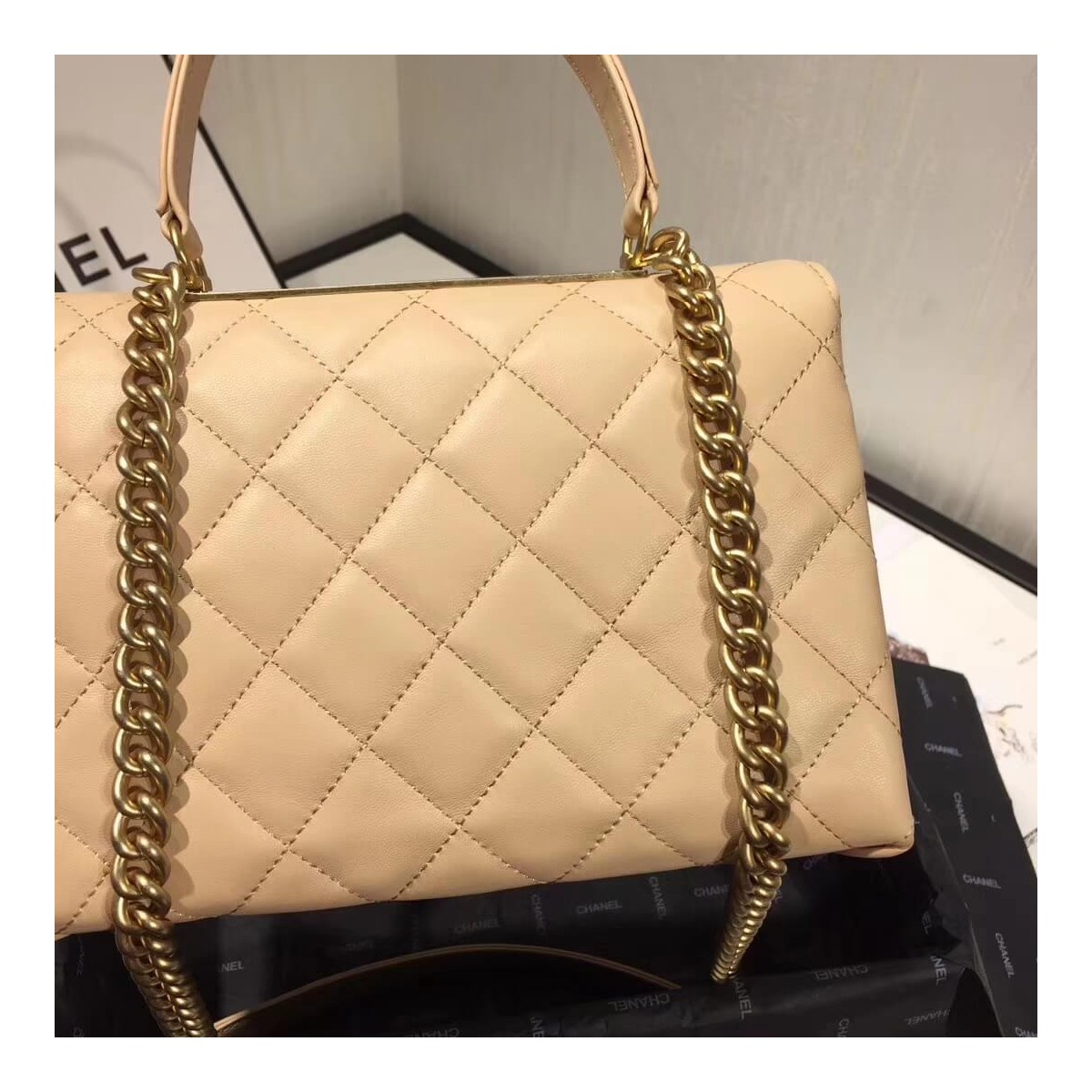 Chanel Flap Bag With Top Handle AS1174