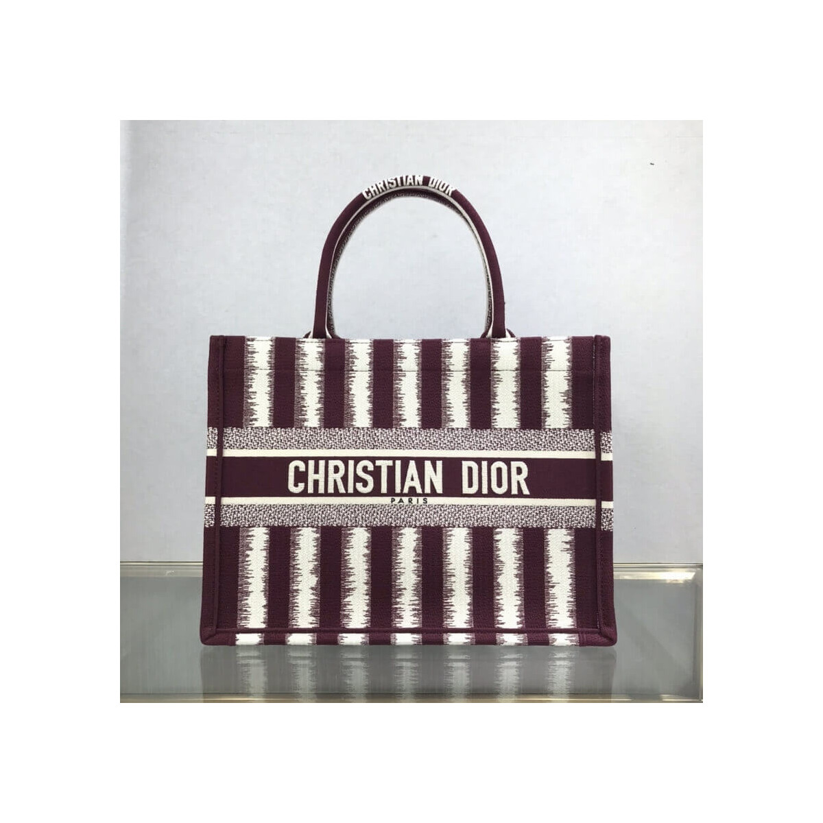 Dior Small Book Tote D-Stripes Embroidery M1296