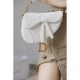 Christian Dior Mini Saddle Bag in White Oblique Jacquard M0447