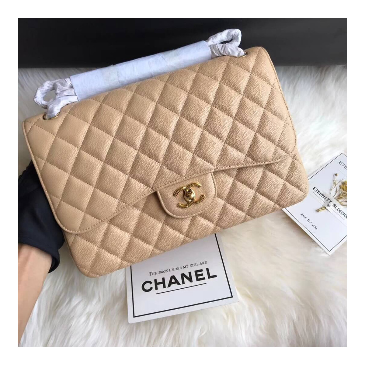 Chanel Caviar Calfskin 30cm Classic Flap Bag A01113