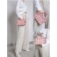 Christian Dior Mini Book Tote Pink D-Stripes Embroidery S5475