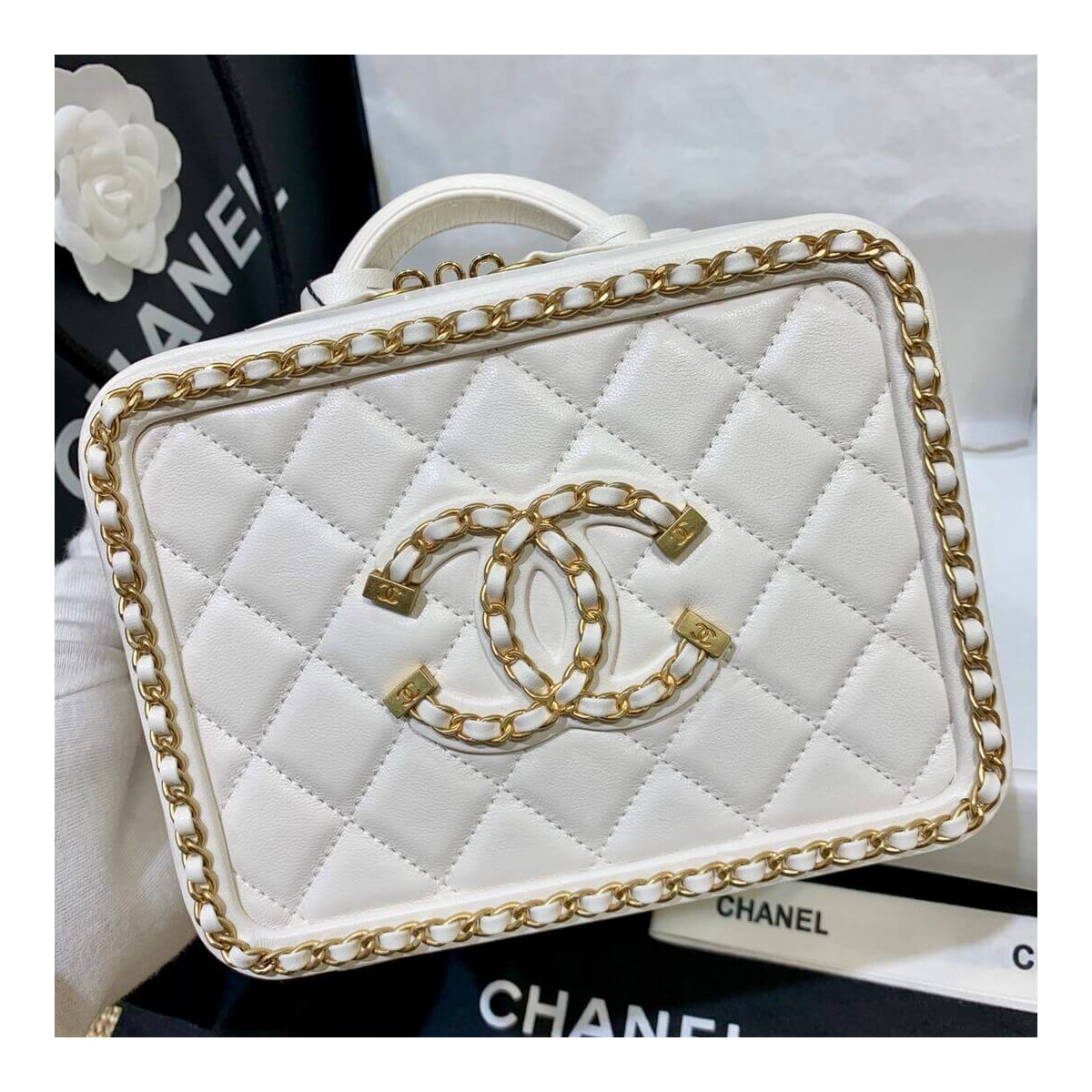 Chanel Chain Around CC Filigree Small Vanity Bag AS1785